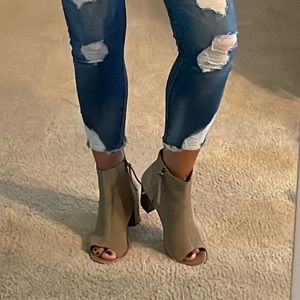 Opened toe ankle boots